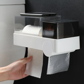 

Bathroom Tissue Box Toilet Free Punching Multi-Function Roll Paper Tube Paper Creative Home Waterproof Toilet Paper Rack