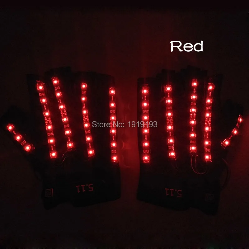 

High-End Dazzling Hip Hop Led Strip Wolverine Bright Gloves Birthday Props Laser Night Fluorescent Gloves for Rave Costume Party