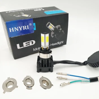 

20Pcs Motorcycle 4-side COB 3000LM 24W LED Front Head Lights M5 mini socket H4 Hi/Lo bulb PH8 H6 BA20D 6000K Motorbike Fog lamps