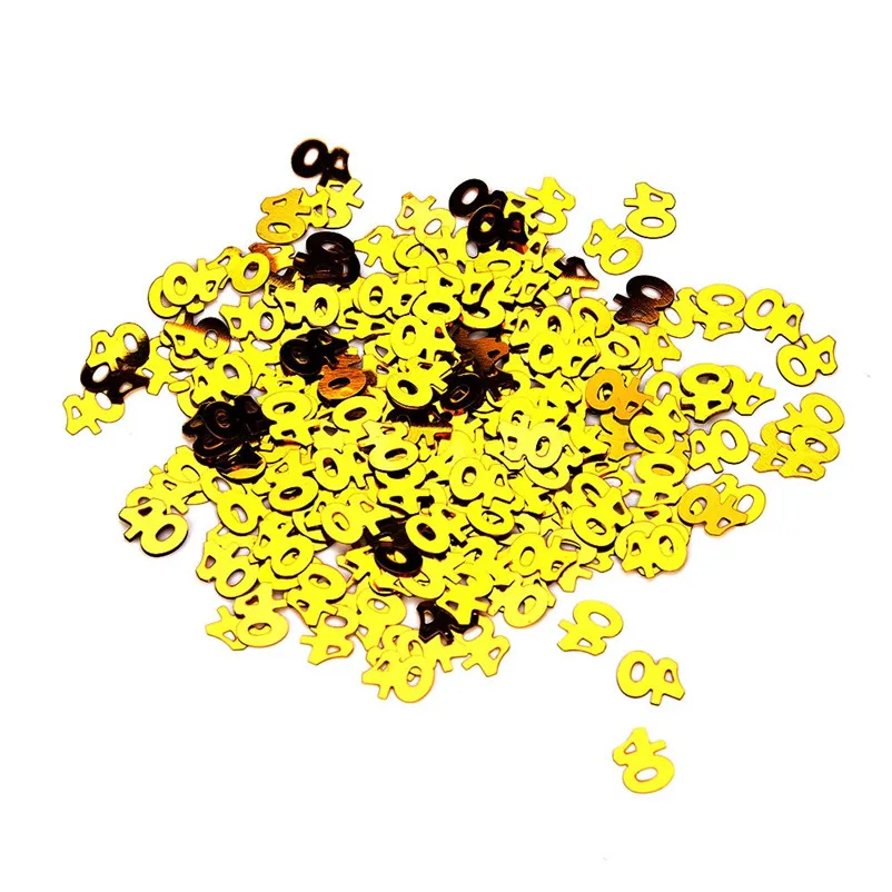 Gold Happy Birthday Confetti 30 40 50 60 70 80 Age Gold Number Decor Wedding Party Table Decoration Party Supplies S27 (5)