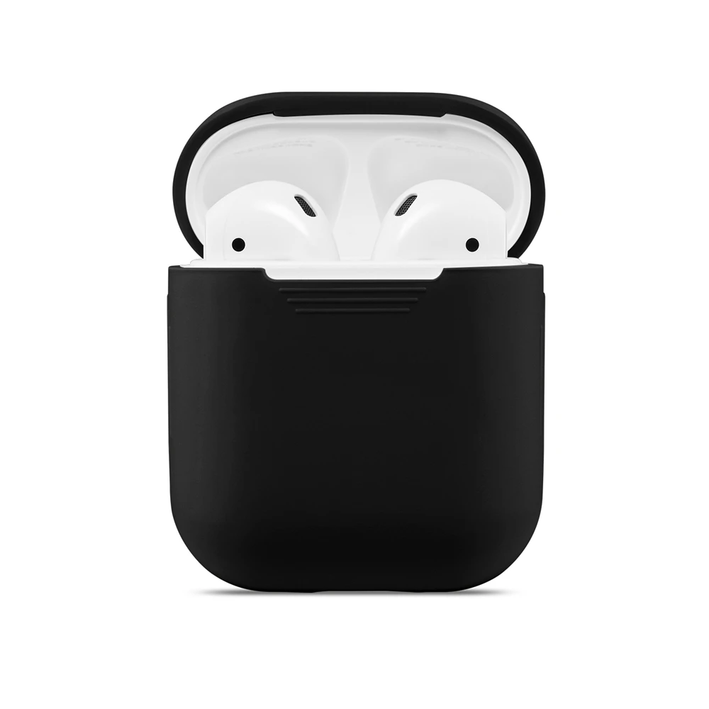 1 шт. защитный силиконовый из ТПУ чехол для AirPods, защитный чехол, аксессуары, прозрачный чехол для Apple Airpods - Цвет: Black