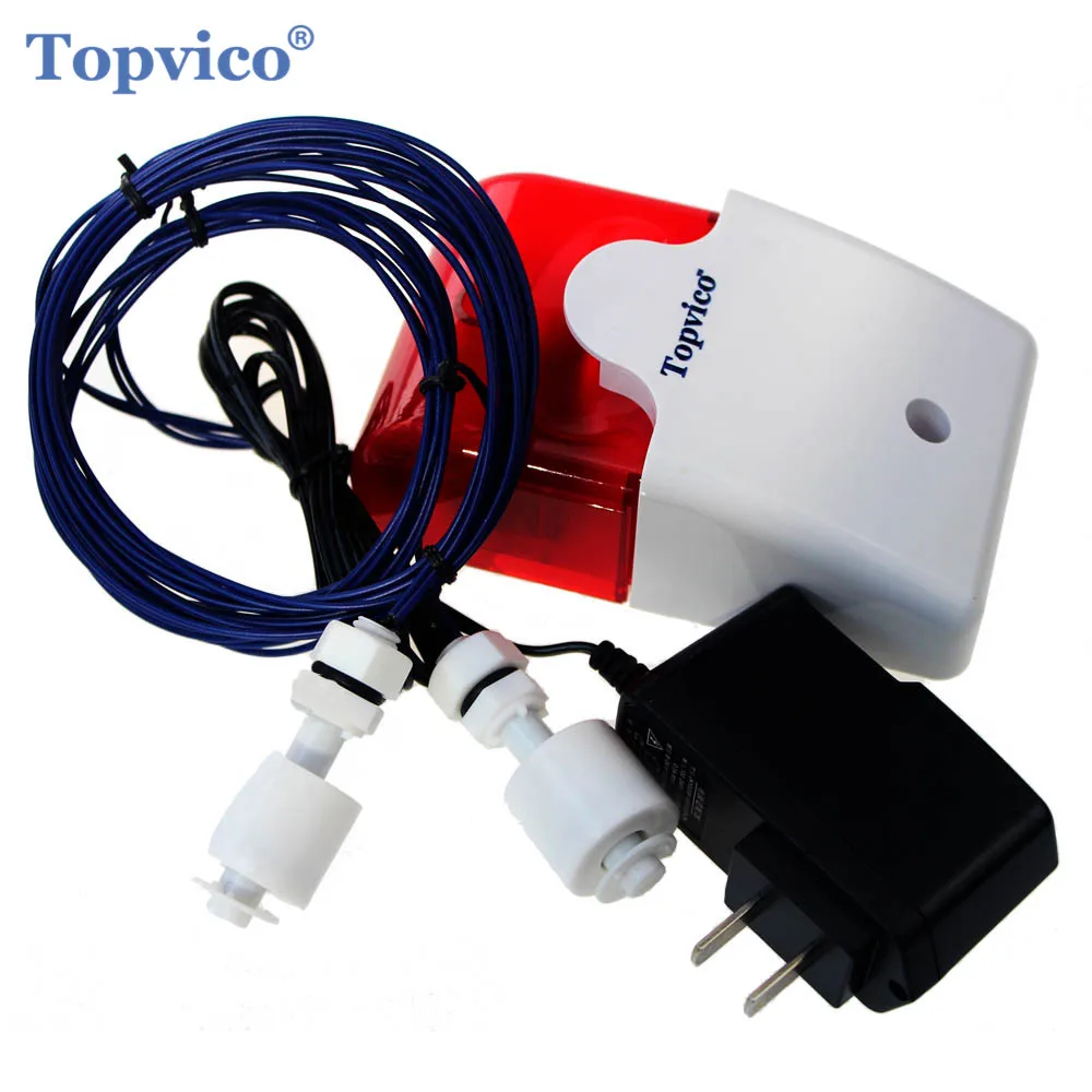

Topvico Water Leakage Overflow Alarm Sensor Detector 110dB Voice Leak Detection High Low Water Level Alarm Home Safety Security