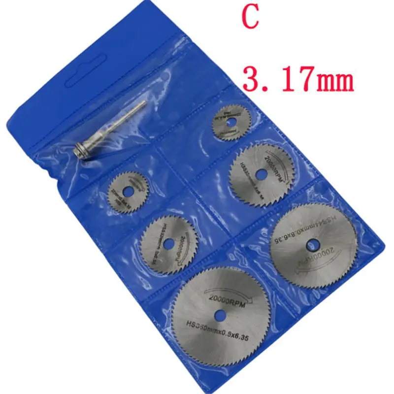 6pcs Saw blade+1pc Pole HSS Saw blade Rotary Tool Dremel Metal Cutter Hand Tool Set Wood Grinding Discs Drill Hand Tool Sets