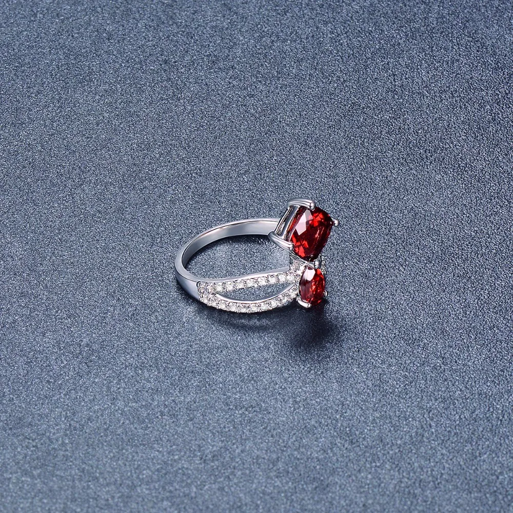 

Hutang Natural Gemstone Garnet and Similar Diamond Solid 925 Sterling Silver Engagement Ring Fine Jewelry presents Gift New