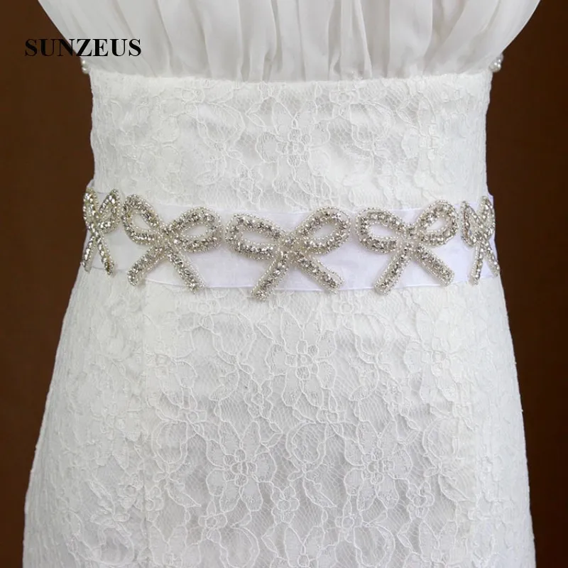 Lovely Bow Model Beaded Bling Bling Belt for Bridal