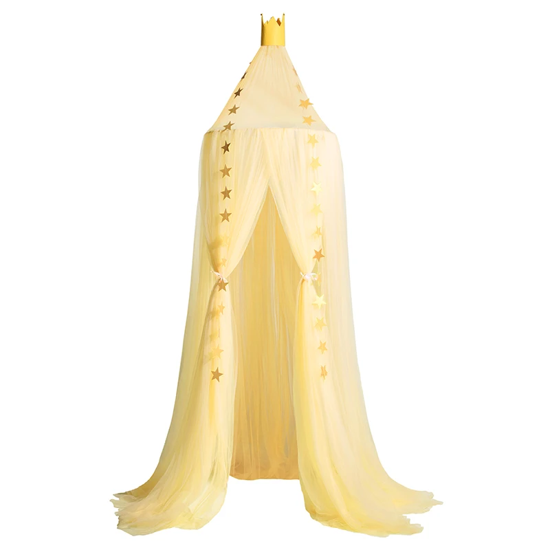 Urijk 1 шт. круговой серый балдахин кровать балдахин детская комната украшение кровать палатка Moustiquaire принцесса дети девочки круглый москитная сетка - Цвет: yellow