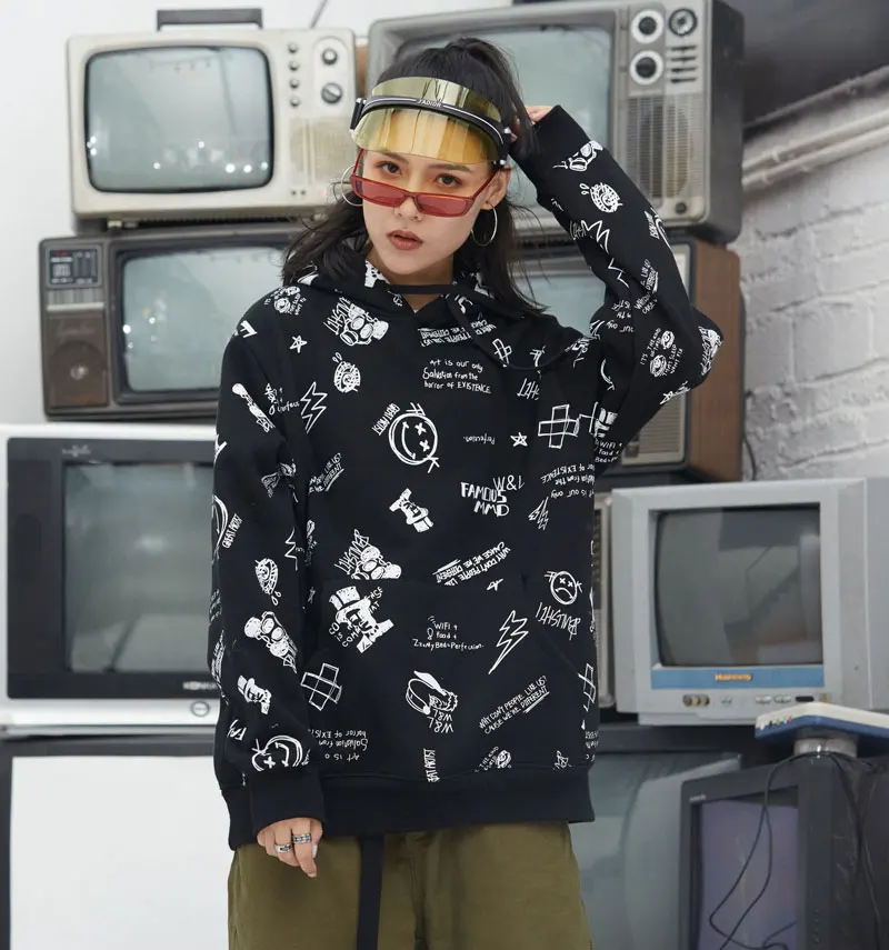 Graffiti Pullover Fleece Hoodies 5