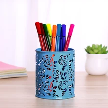 FangNymph милый органайзер для косметики коробка полые розы, цветы коробка для хранения металлическая ручка карандаш чашка держатель для карт стол Домашний Органайзер