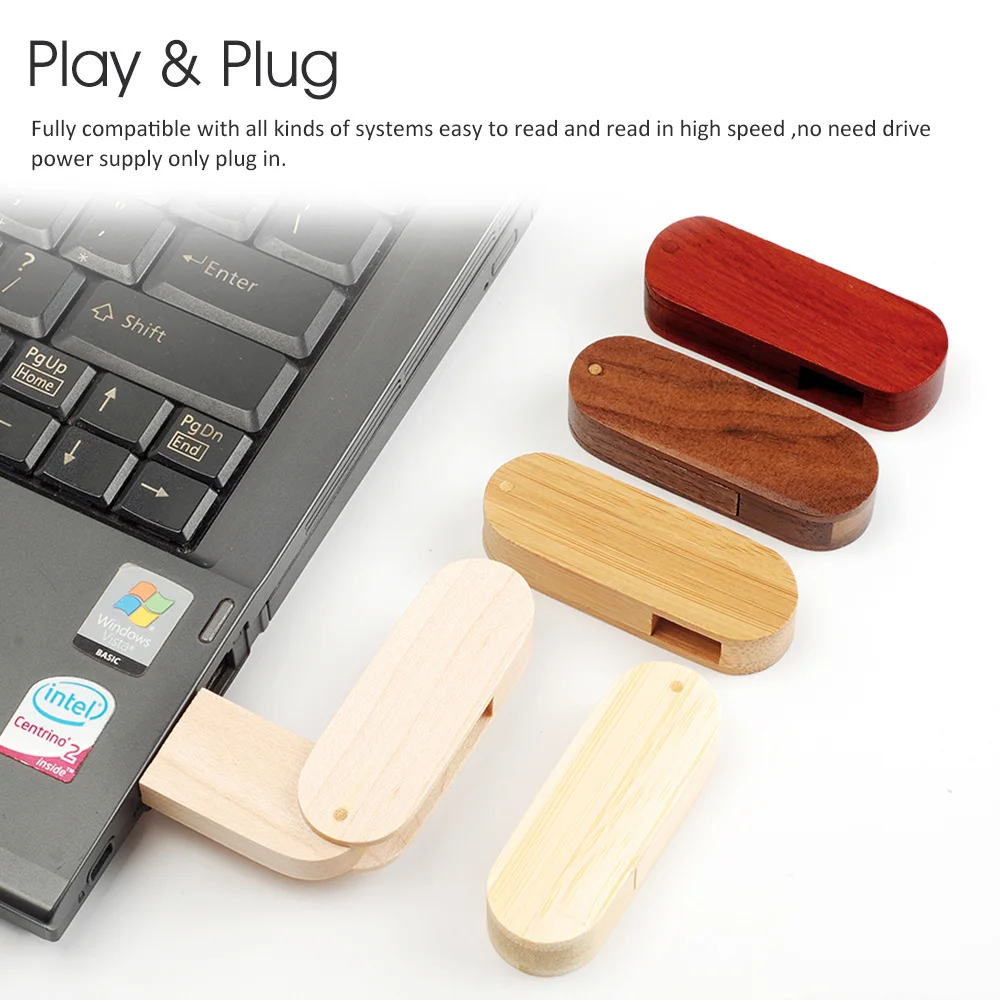 LEIZHAN USB карта памяти Флеш накопитель 32 ГБ Woonden флеш брелок 64 Гб Флешка 16 8 usb ключ 4