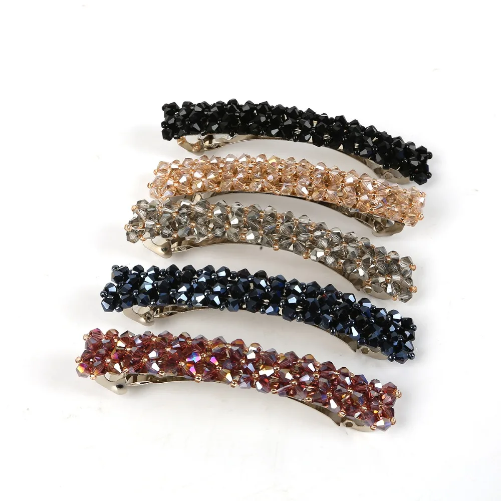 

1Pcs Korean New Fashion Simple Rhinestones Colorful Metal Woman Hair Clips Hair Design Accessories Hair Styling Tool