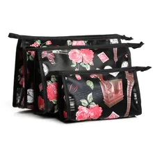 3pcs/set Painting Canvas Cosmetic Bags Zip Case Multi-Color Makeup Bag Floral Colorful Painted Geometric Multifunction Free P460