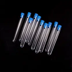 Одноразовые 10 шт. x 12*100 мм Пластик прозрачный Тесты трубы без оправы с крышками учебное химия оборудование