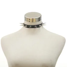 Gargantilla negra de punta con remaches para mujer, Collar gótico de piel sintética Punk Rock, disfraz Harajuku, joyería gótica