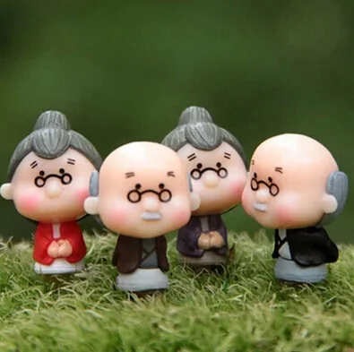 Old Granny Grandparents Figures decorative mini fairy font b garden b font acartoon nimals statue miniature