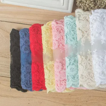 

3 Yards High Quality Color 12cm Bilaterally Small Chrysanthemum Yarn Embroidered Lace Handmade Doll Dress