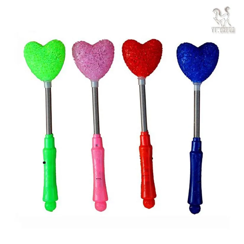 Holiday party Concert Gift Child led glow stick Flash Elastic rods Heart shape light sticks Color random delivery | Игрушки и хобби
