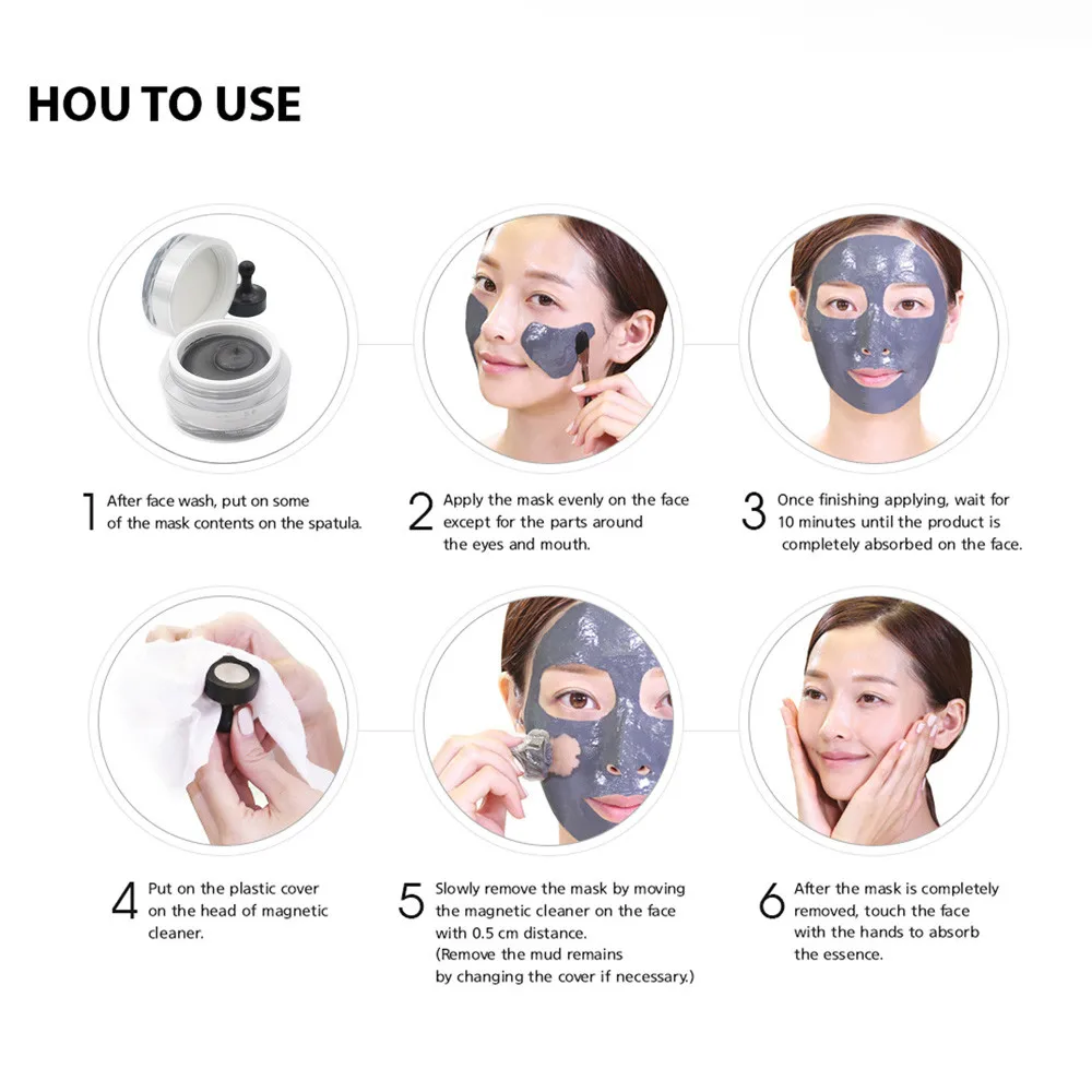 Богатые минеральные Магнитная Уход за кожей лица маска пор очищающий удаляет загрязнения кожи