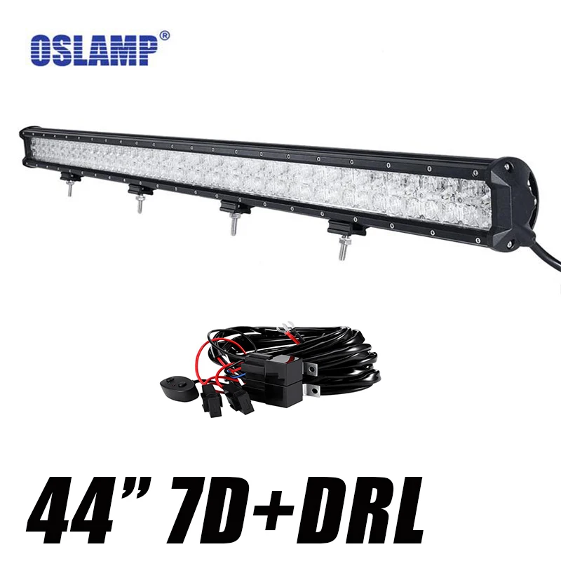 Oslamp 7D LED Light Bar 44 " 480w DRL Spot Flood Combo Beam Offroad Bar