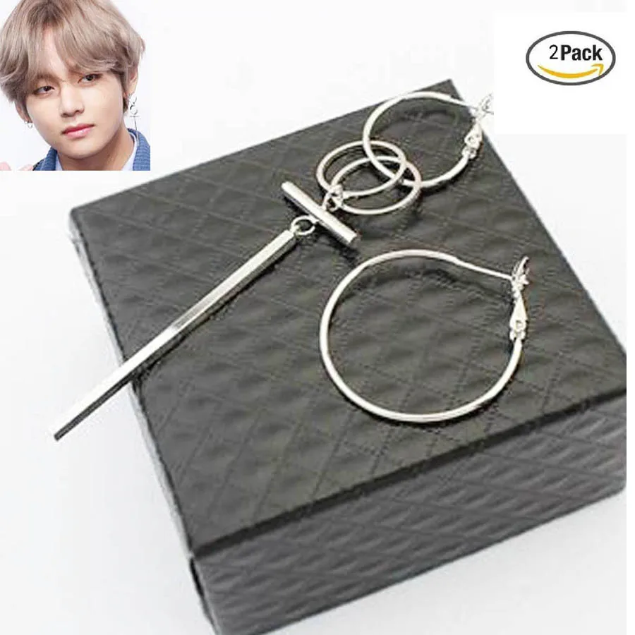 

Pendientes Mujer Moda 2018 Korean Fashion Jewelry Bangtan Boys Album V DNA BTS Earrings Boucle d'oreille Femme Kpop Earrings