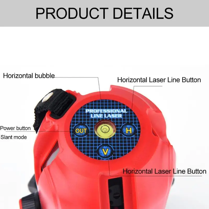 5 Line 6 Points Red Beam Laser Level Self-leveling Measuring Instrument