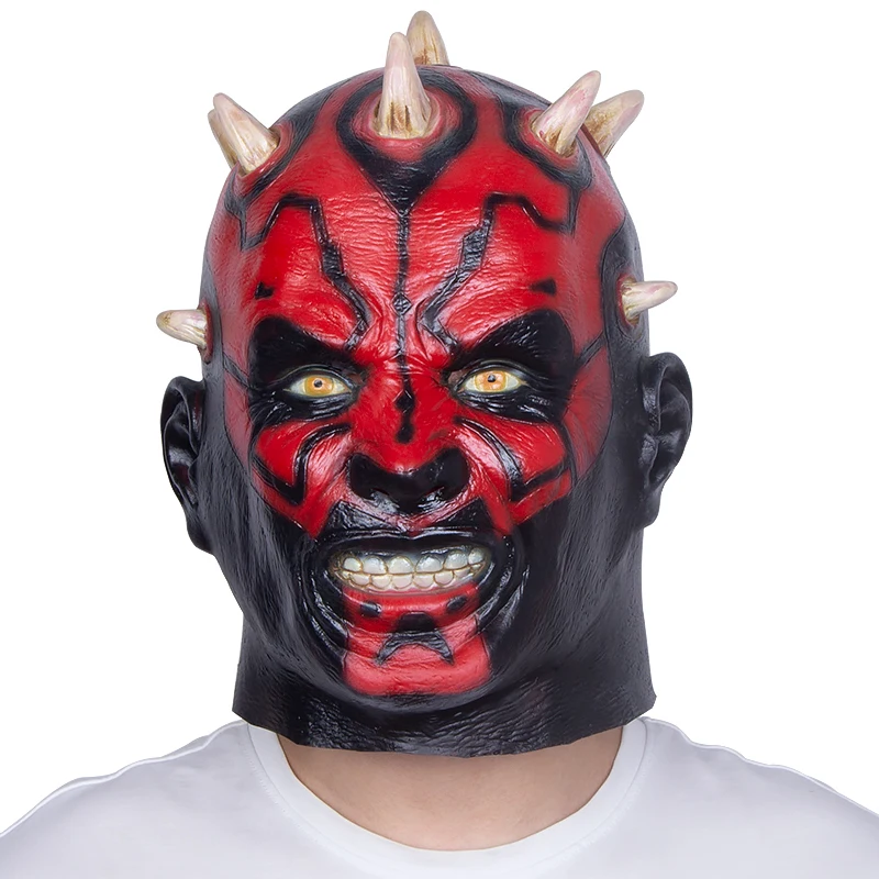 Латексная Маска Дарт Мол, страшная маска на всю голову для Хэллоуина, карнавальный костюм, вечерние маскарадные костюмы