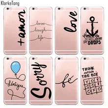 Portuguese Words Amor Love Design Case for iphone 6 6S 5 5s se 7 6plus Transparent