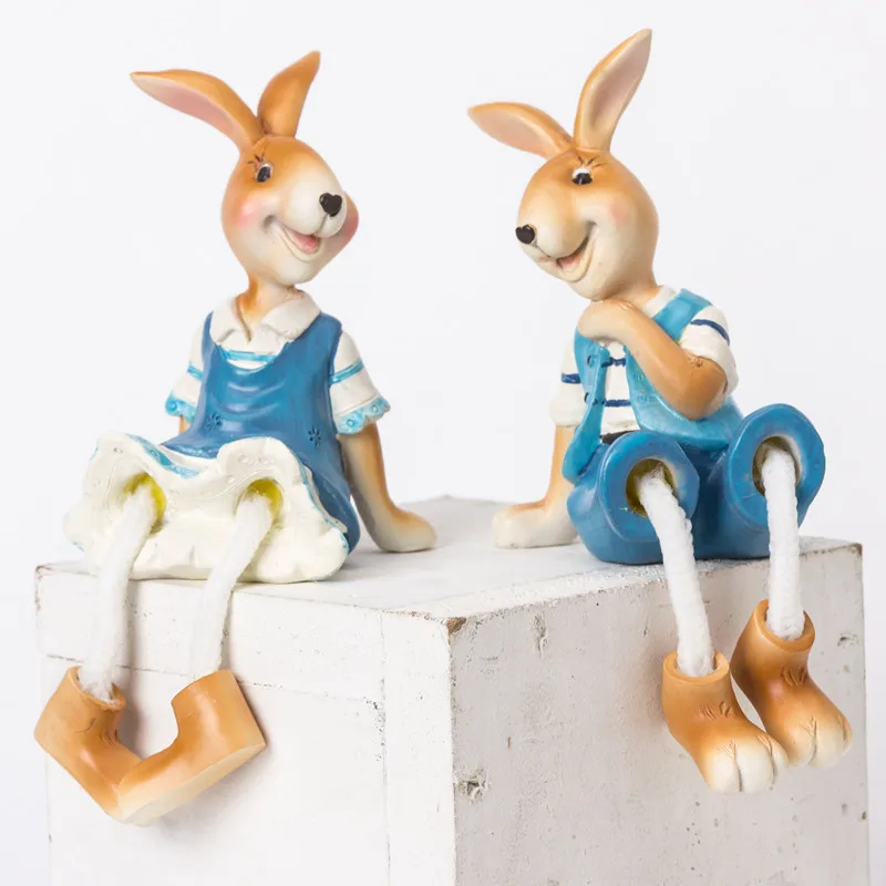 

Desktop Ornament Animal Cute Office Desk Decoration Rabbit Figurines Home Decorations