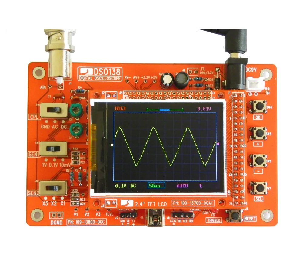 JYETech подлинный DSO138 2 4 TFT карманный осциллограф DIY Kit SMD запчасти не спаянные для