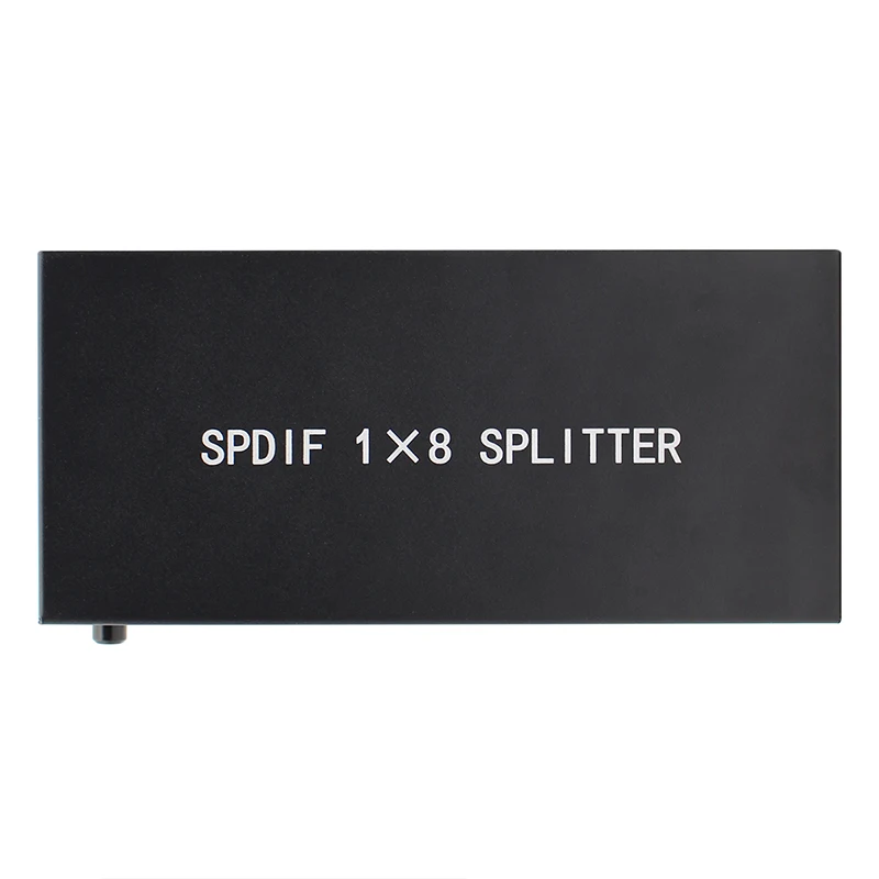 Estilo Spdif Toslink Digital Divisor de Áudio Óptico 1×8 Amplificador de Áudio com Adaptador de Energia Novo