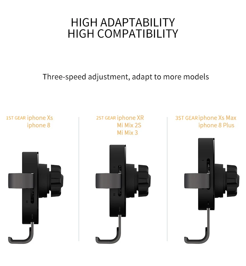 Xiaomi 70mai Qi Wireless Car Charger For iPhone Xs Max XR X Samsung Intelligent Sensor Fast 70 mai Wirless Charger Holder in Car (10)
