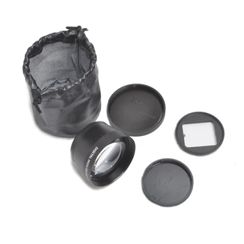 

52mm 2.0X Teleconverter Long Distance Telephoto Lens + Lens Cap + adapter ring For Gopro hero 4 3+ and Xiaoyi Yi 4K housing