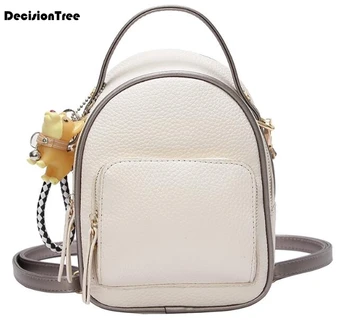 

Multipurpose Casual Elegant Backpack Brand Design Mini Schoolbag For Teenager Girls Female Backpack With Cute Dog Pendant L483