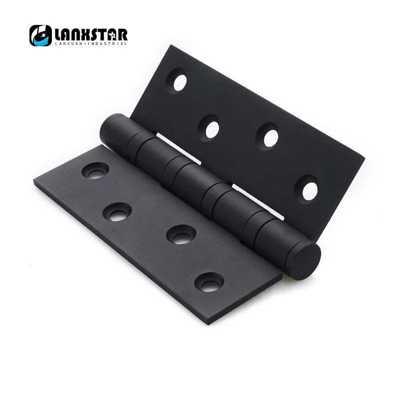 Black Stainless Steel Mute Bearing Flat Open 4inch 3mm Thickness Door