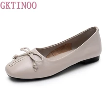 GKTINOO/Женская обувь из натуральной кожи; женская обувь на плоской подошве; Модные женские повседневные рабочие балетки на плоской подошве; женская обувь; большие размеры 35-43