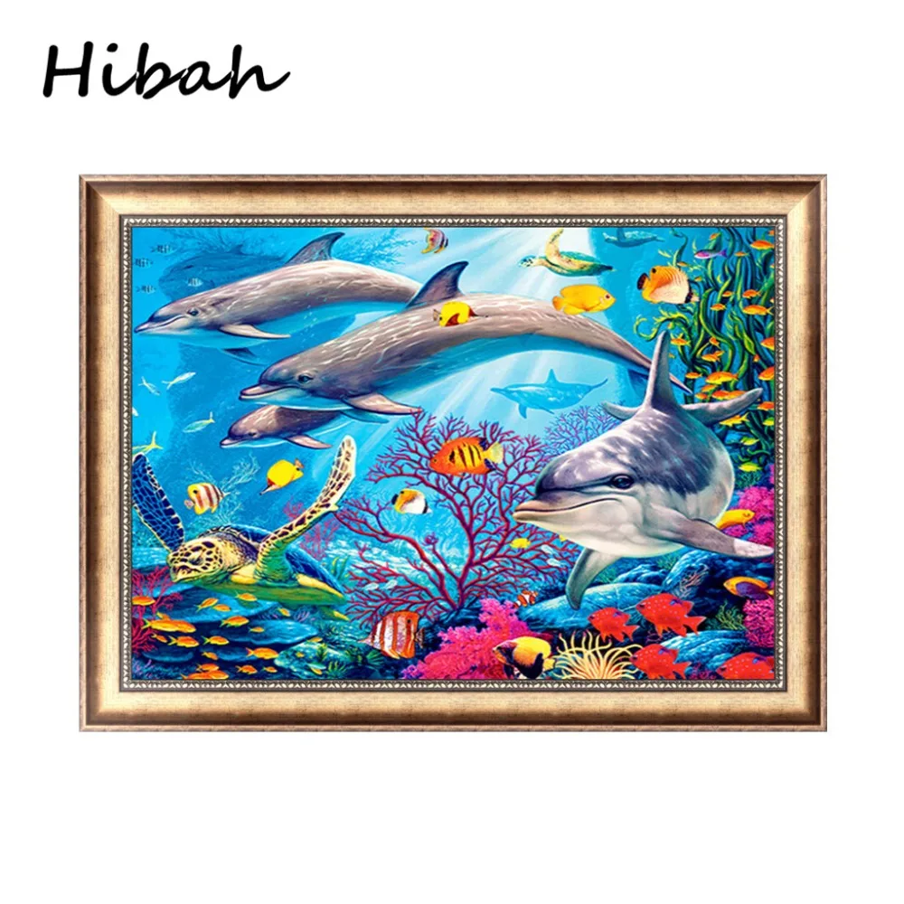 

Underwater world 5d Diy diamond is full of cross-stitch embroidery with cross-stitch embroidery Mosaic circular drill bedroom.