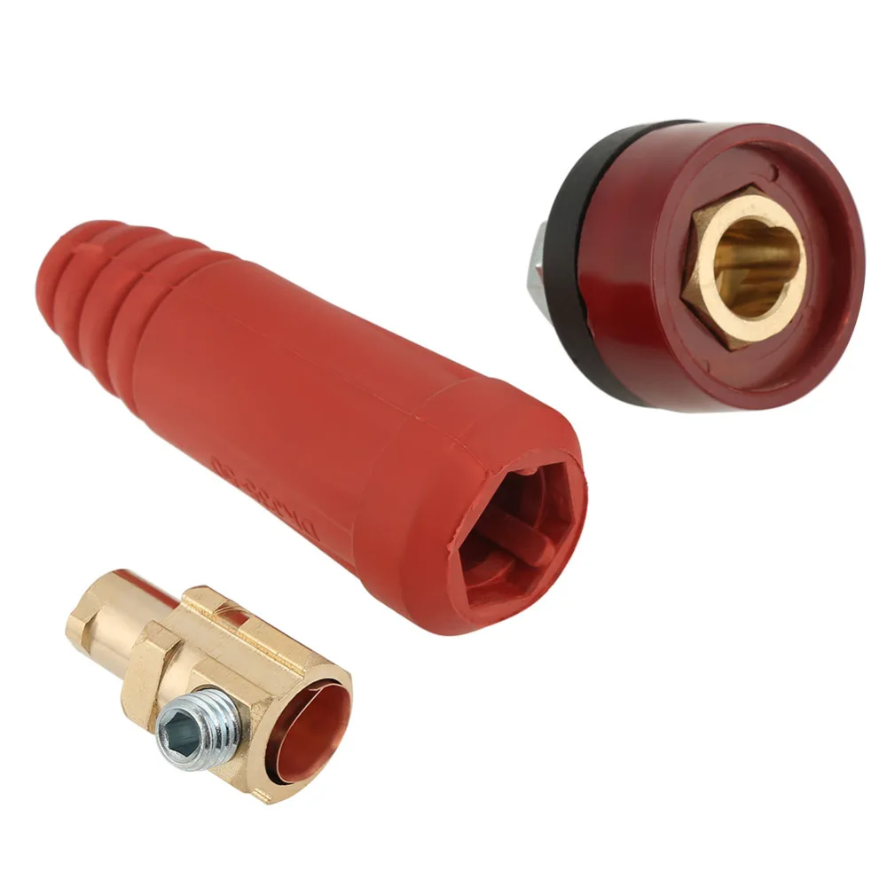 1PC DKJ35-50 Red Quick Fitting Cable Connector Plug w/Socket for Welding Machine 
