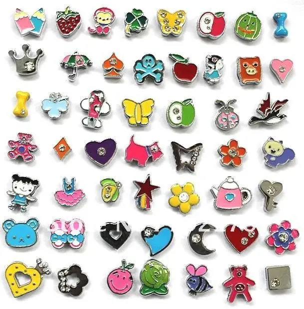 100pcs mix style&color slider charms Pendant Charm Fit 8mm Diy Phone