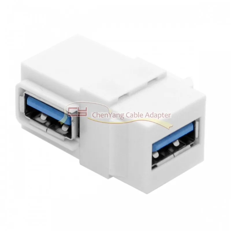 90 Degree Right Angled USB 3.0 A Female to A Female Keystone Coupler Jack Extension Adapter for Wall Plate Panel