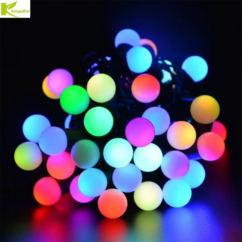 Koop Kingoffer Multi Kleur Nieuwe Jaar RGB 5 m 50 LED Ball String Kerstverlichting Party Bruiloft Decoratie Vakantie Fairy String lichten