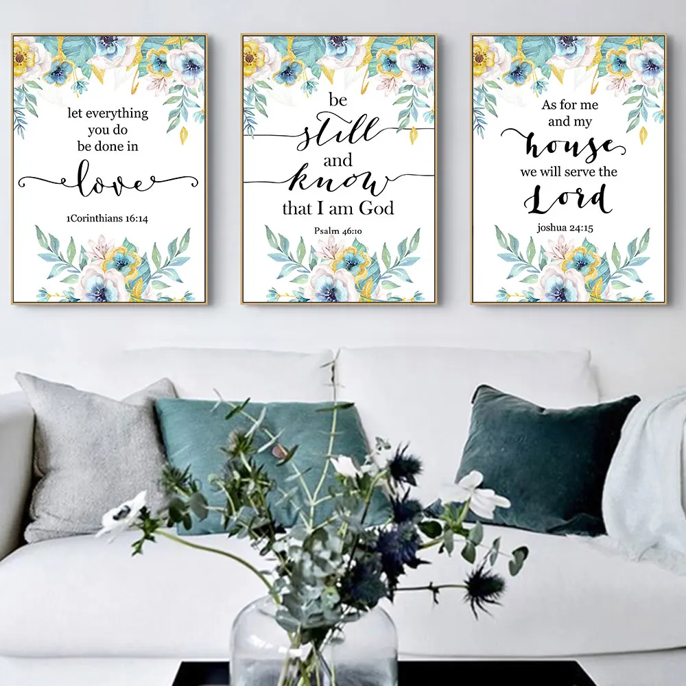 Letters Painting Quotes Posters And Prints Living Room Poster Flower Canvas Painting Picture Print Poster Quote Art Unframed