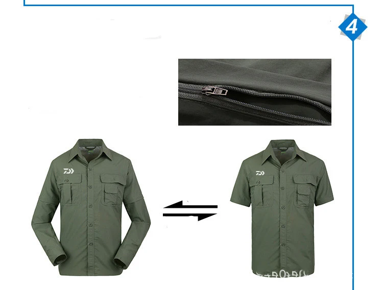 Conjuntos de Pesca Roupas de Pesca ao ar Livre à Prova de Vento Anti-uv de Secagem Roupas de Pesca à Prova de Chuva Daiwa Respirável Rápida Destacável Conjuntos 7 Roupas de pesca