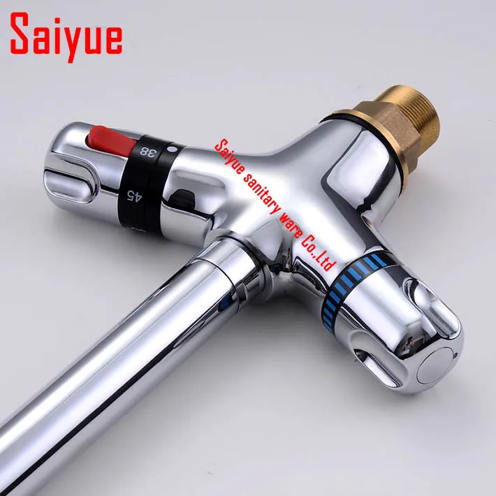 Great Quality Thermostatic Kitchen Sink Swivel Mixer Chrome Brass Basin Faucet water tap dual holder single hole deck mounted 