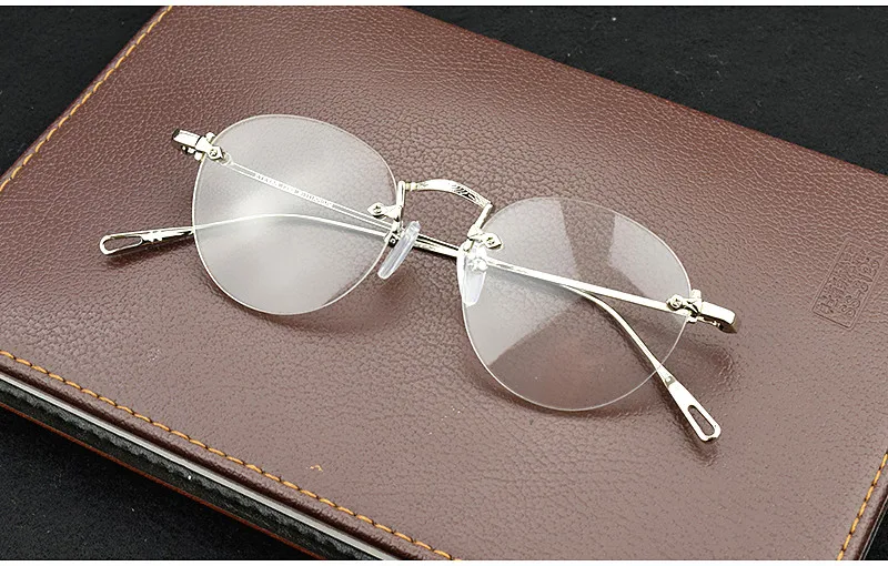 Безрамная оправа для очков из титана, Ультралегкая оправа для женщин, очки с градусом, прозрачные компьютерные очки, оправа для очков для мужчин