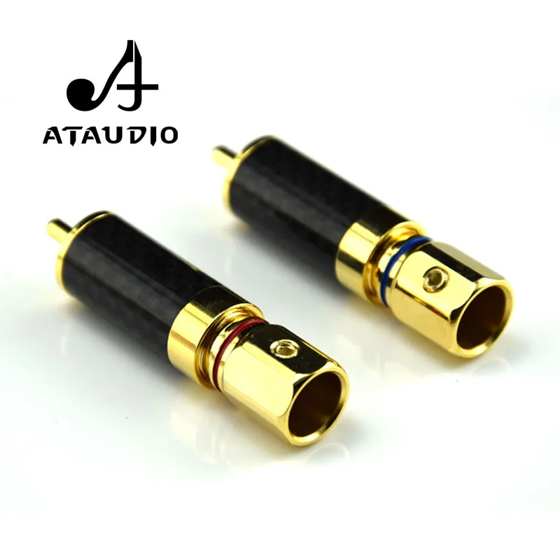 RCA разъем ATAUDIO 4 шт. Hi Fi высококачественные Позолоченные коннекторы из углеродного