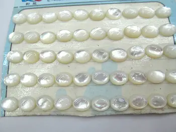 

genuine MOP Shell jewelry white shell stone Round oval egg cabochons pearl shell Beads 20-6mm 12pcs