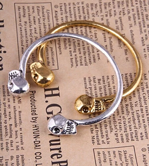 

Skeleton Jewelry Infinity Charm Retro Punk Rock Double Skeleton Skull Bracelet Bangle Halloween Party Decorate