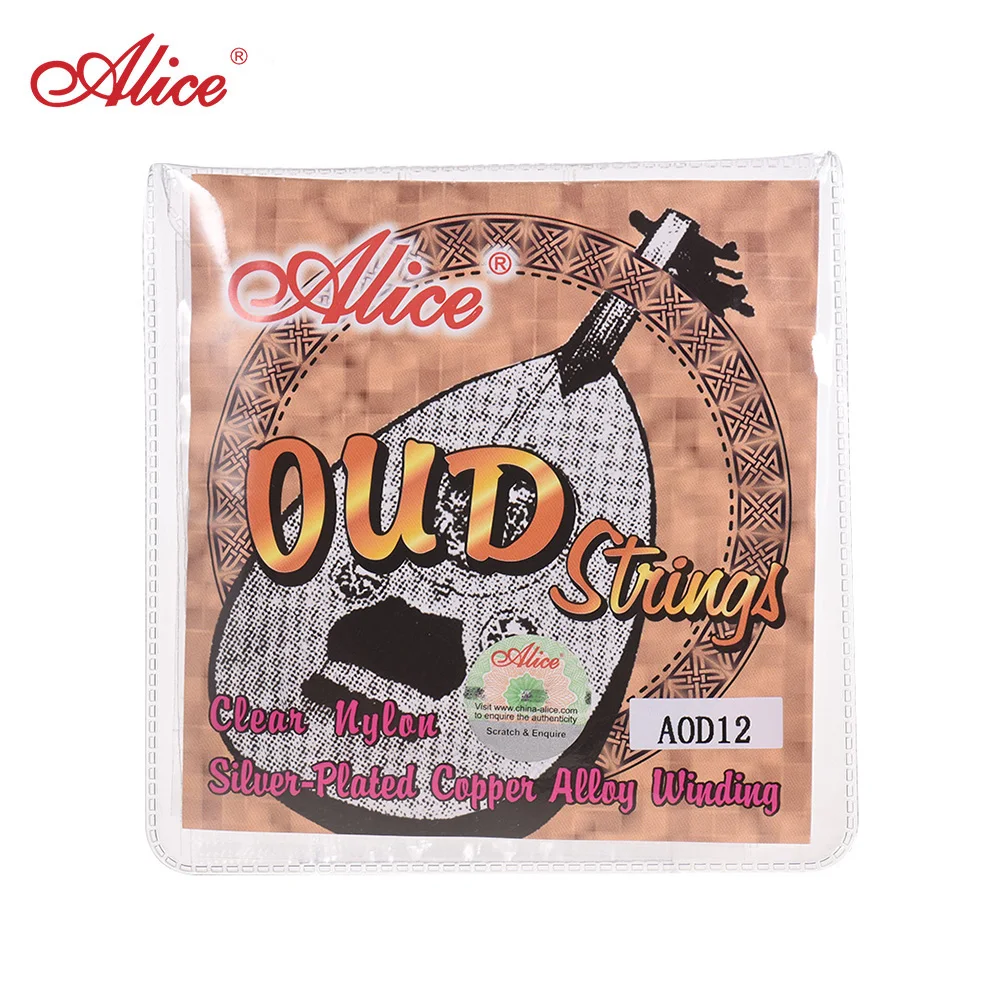 Alice AOD12 12-String Oud Strings Set(G-D-A-E-B-F) нейлоновый сердечник посеребренный медный сплав обмотки(. 022-.033