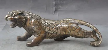 

Crafts statue marked lucky china bronze fengshui wealth money coin Zodiac Year tiger statue halloween