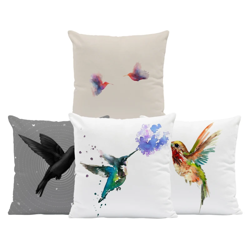 

Hummingbird Animal Cushion Pillow Bird Diamond Pillow Yellow Gothic Family Home Decor Throw Cushion Covers 18X18 Velvet Creative
