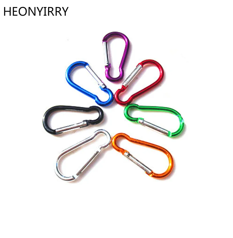 

10 Pcs/Lot Metal Aluminum Climbing Carabiner Hook Clip Snap Key Ring Camping Sport Karabiner Keychain Camping Accessory